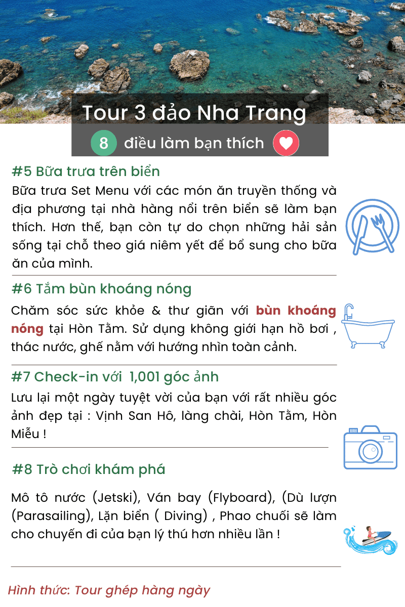 8 điều làm bạn thích về tour 3 đảo Nha Trang